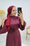 KARDELEN TESETTÜR ELBİSE Bordo
