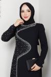 DİCLE TESETTÜR ABİYE ELBİSE Siyah