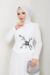 BALIM TESETTÜR ABİYE ELBİSE  Beyaz