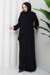 LAZER KESİM NAMAZ ELBİSESİ Siyah