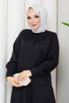 ŞERMİN TESETTÜR ETEKLİ TAKIM  Siyah