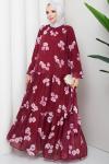 SANEM TESETTÜR ELBİSE Bordo