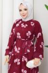 SANEM TESETTÜR ELBİSE Bordo