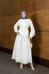 SEHER TESETTÜR ETEKLİ TAKIM Beyaz