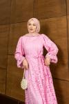 FİSTO TESETTÜR ELBİSE Pembe
