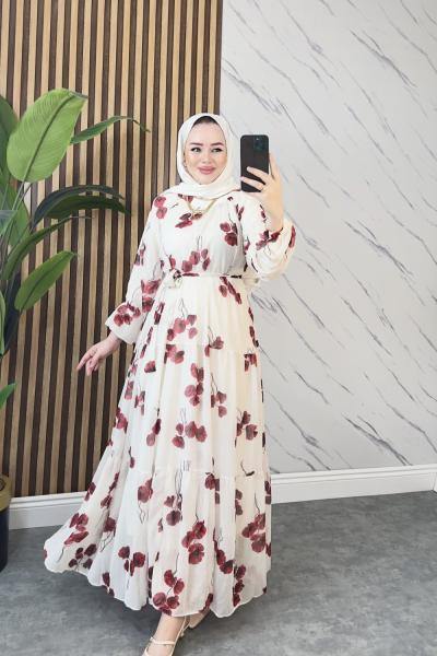 SANEM TESETTÜR ELBİSE BordoDetay