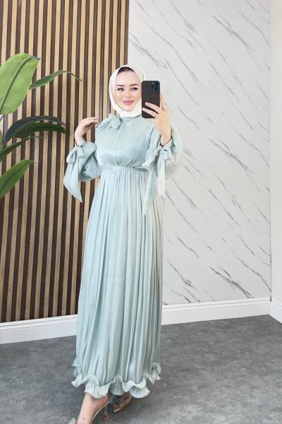 BİRCAN TESETTÜR ELBİSE Mint