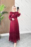 BEHİCE TESETTÜR ELBİSE Bordo