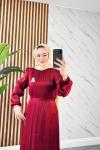 BEHİCE TESETTÜR ELBİSE Bordo