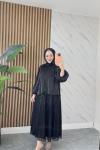 MELİHA ETEKLİ TAKIM  Siyah