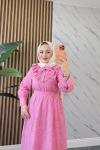TÜLAY TESETTÜR ELBİSE Pembe