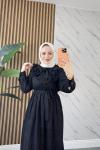 TÜLAY TESETTÜR ELBİSE Siyah