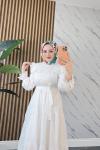 BANU TESETTÜR ELBİSE Ekru