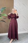 LİVA TESETTÜR ELBİSE Bordo