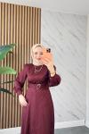 LİVA TESETTÜR ELBİSE Bordo