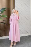 SİMGE TESETTÜR ELBİSE Pembe