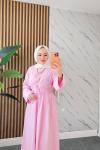 SİMGE TESETTÜR ELBİSE Pembe
