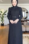 AYSEL TESETTÜR ELBİSE  Siyah