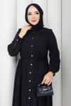 EBRU TESETTÜR ELBİSE Siyah