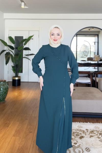 ÇİĞDEM TESETTÜR ELBİSE Zümrüt