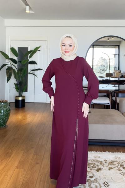 ÇİĞDEM TESETTÜR ELBİSE Bordo