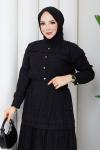 MELİS TESETTÜR ETEKLİ TAKIM  Siyah