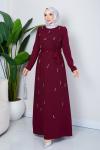 FUNDA TESETTÜR ELBİSE Bordo