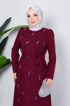 FUNDA TESETTÜR ELBİSE Bordo
