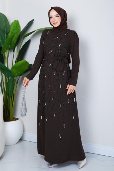 FUNDA TESETTÜR ELBİSE Kahve