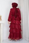 ÖMÜR TESETTÜR ELBİSE  Bordo
