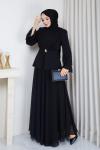 HİLAL TESETTÜR ABİYE TAKIM  Siyah