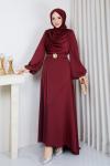 CİSEM TESETTÜR ABİYE ELBİSE Bordo