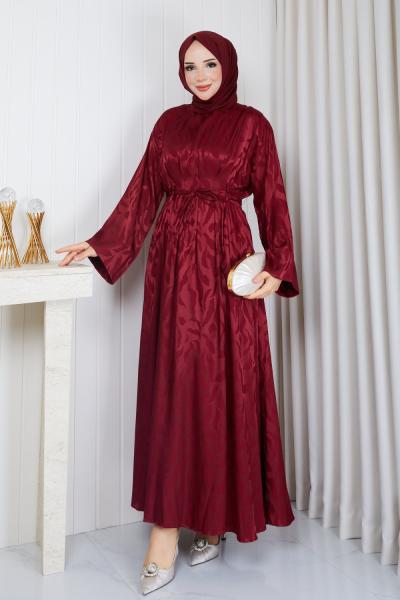 SELİN TESETTÜR ELBİSE Bordo