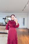 ESVET TESETTÜR ELBİSE Bordo