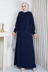 ECEM TESETTÜR ELBİSE  Lacivert