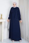 ECEM TESETTÜR ELBİSE  Lacivert