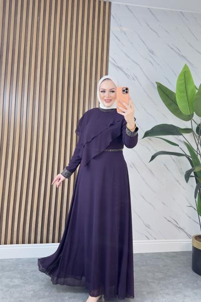 VEFA TESETTÜR ELBİSE Mor