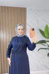 DOĞA TESETTÜR ELBİSE Lacivert